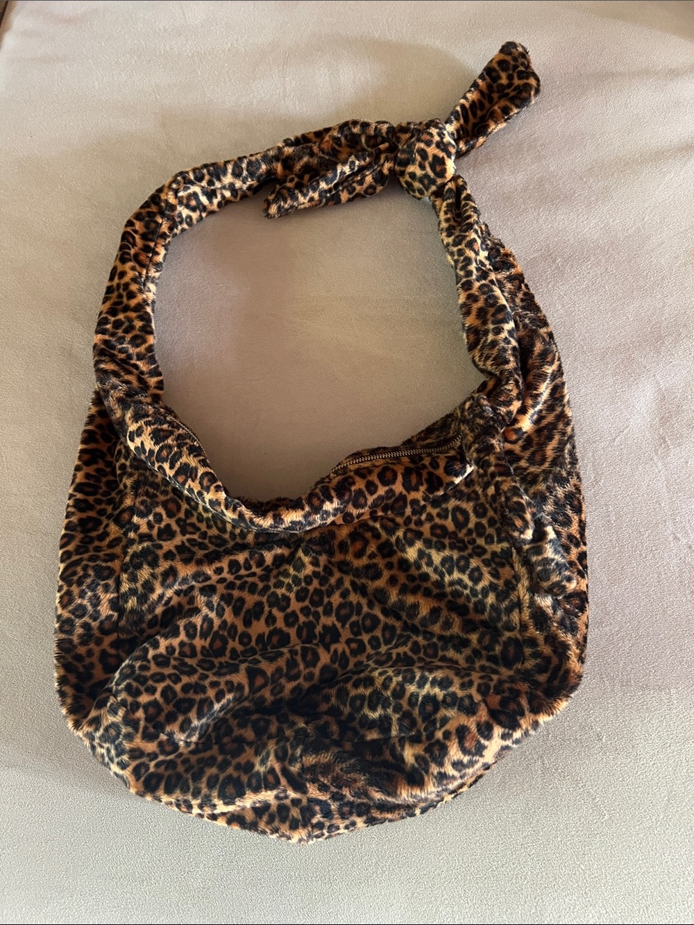 Bath & Body Works Leopard Print Faux Fur Shoulder Bag - Brown/Black